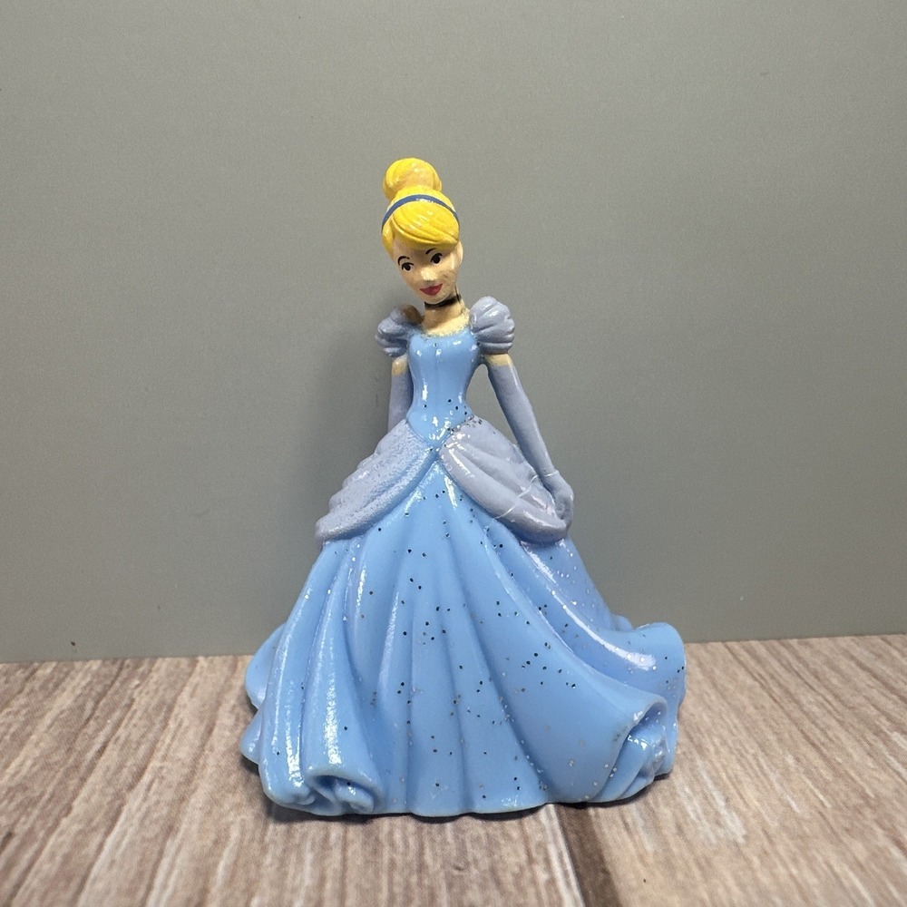 Disney Princess Cinderella PVC 2.25" Figure Blue Dress Gown Cake Topper